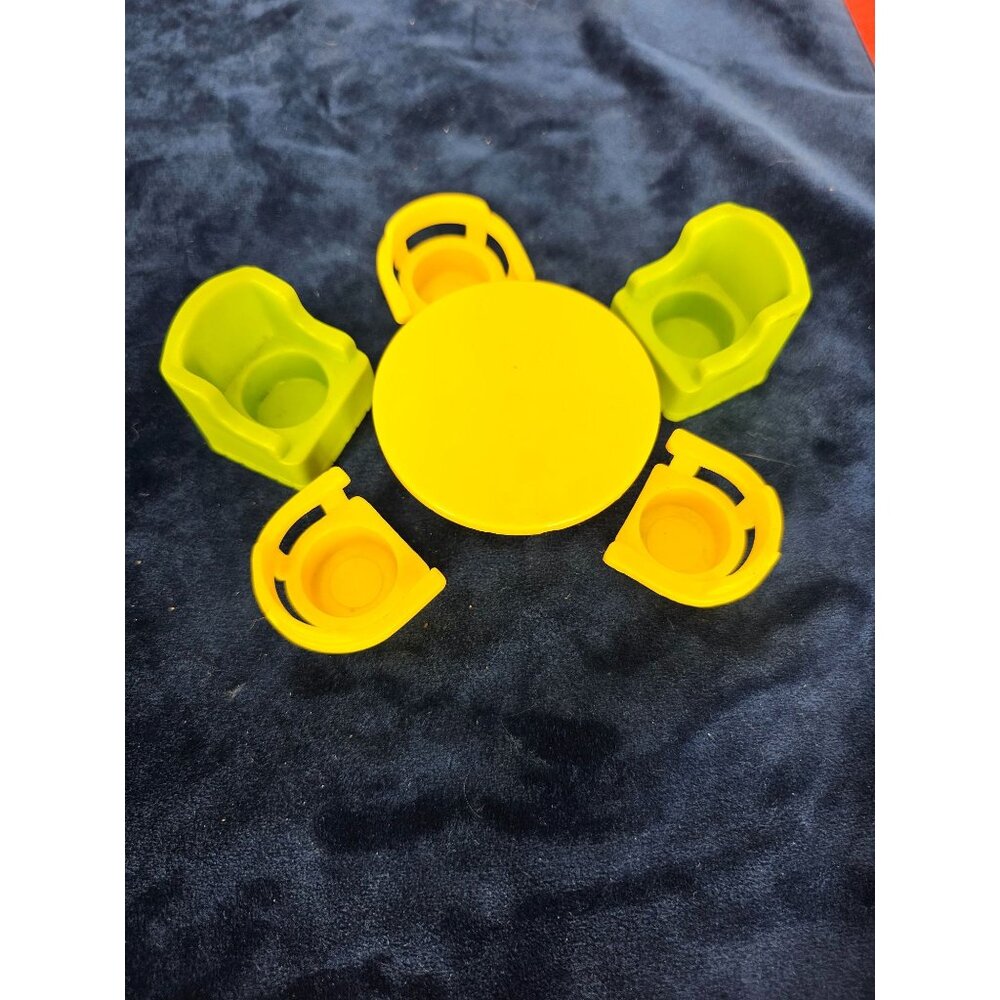 Vintage Fisher Price Little Peoples Table And Chairs Yellow And Green